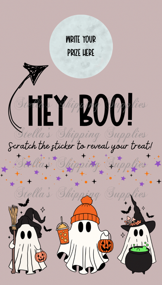 Hey Boo Ghost Scratch Off Card Set