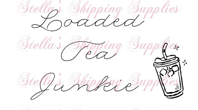 2.25x1.25” Loaded Tea Junkie Thermal Stickers