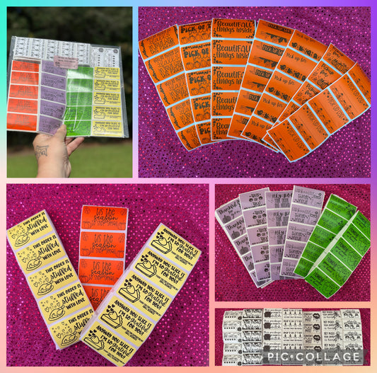 200 Mixed Fall/Halloween Thermal Sticker Grab Bag