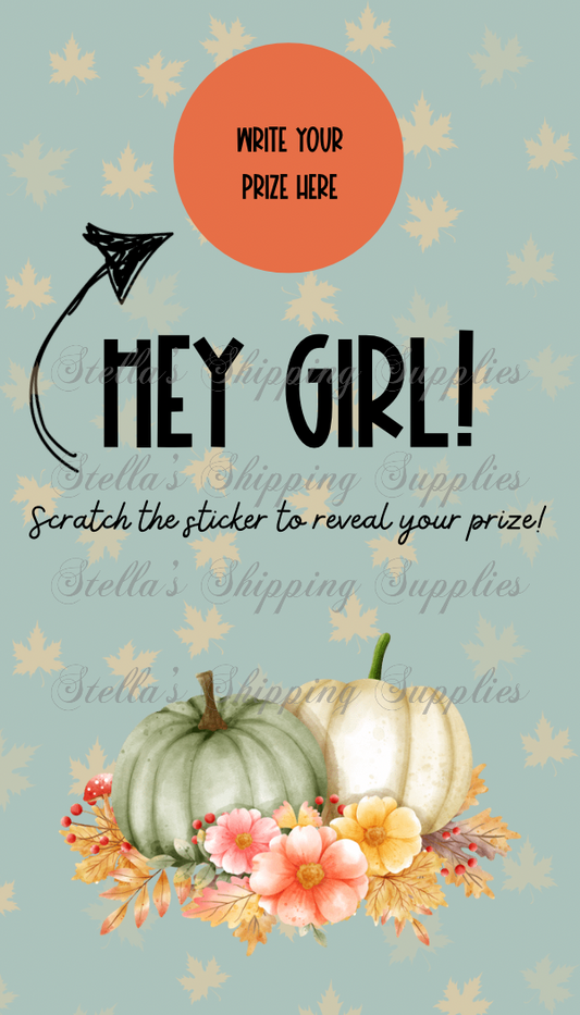 Hey Girl Pumpkin Scratch Off Card Set