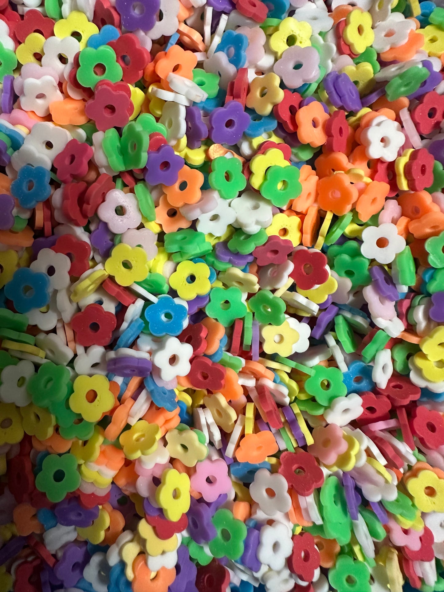 50pk Small Flower Clay Spacers