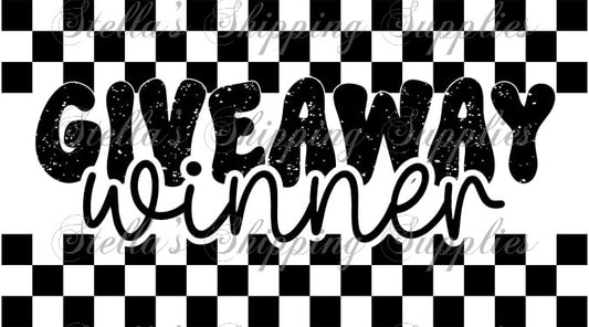 2.25x1.25” Giveaway Winner Thermal Stickers