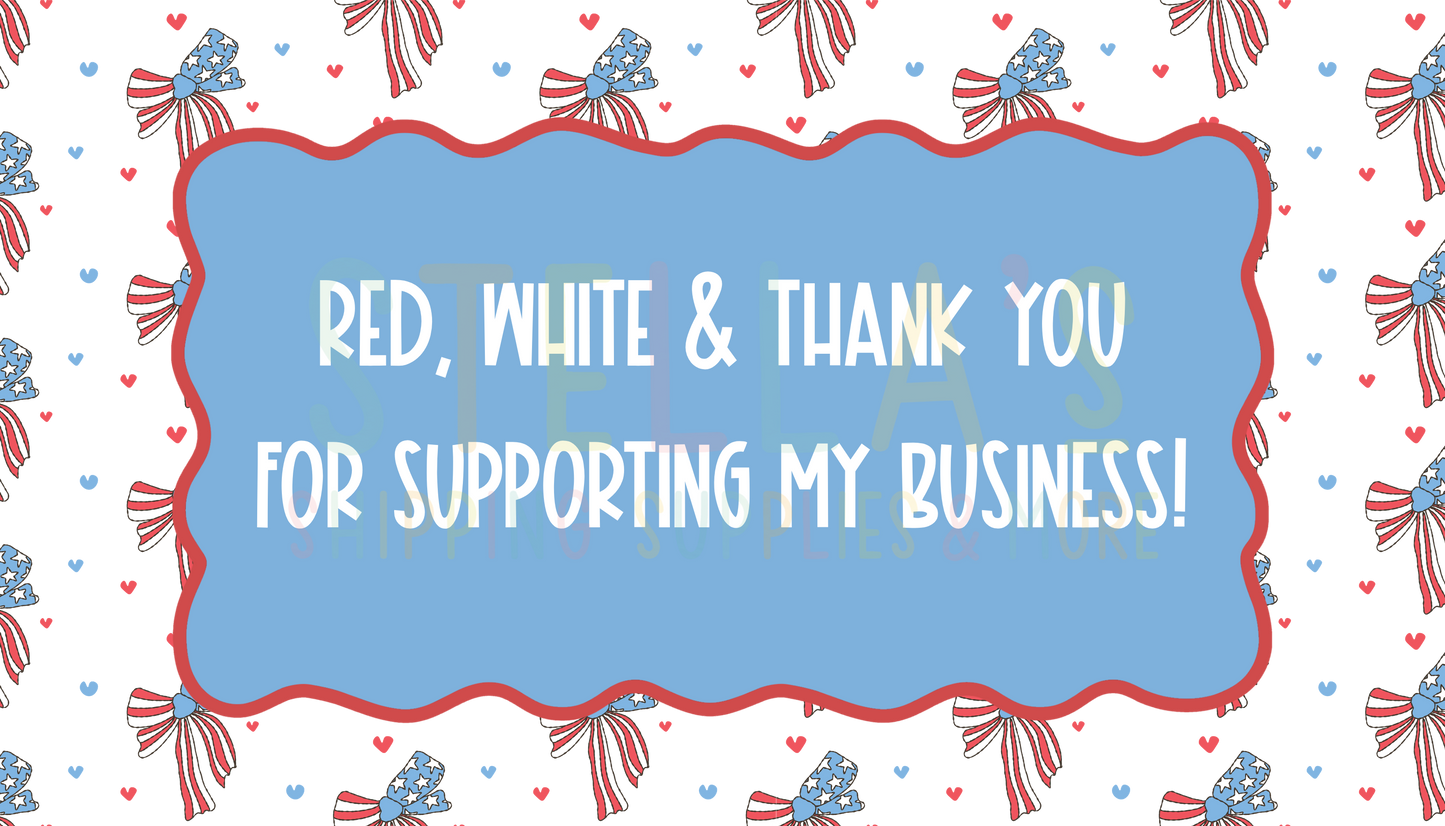 Patriotic Bow Thank You Cards