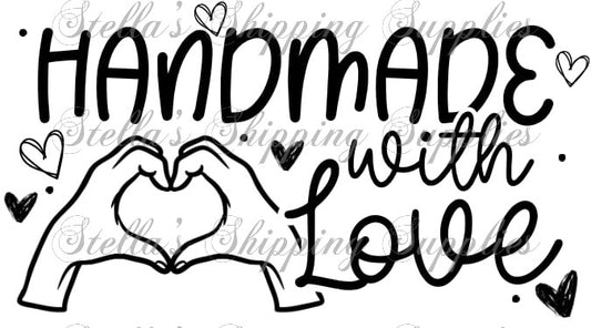 2.25x1.25” Handmade With Love Thermal Stickers
