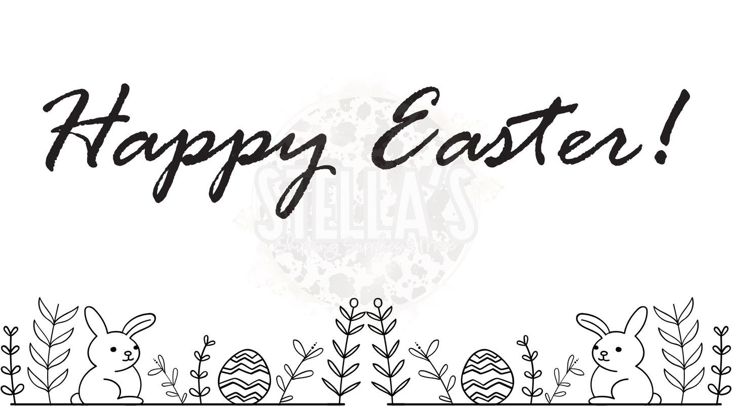 2.25x1.25” Happy Easter Thermal Stickers