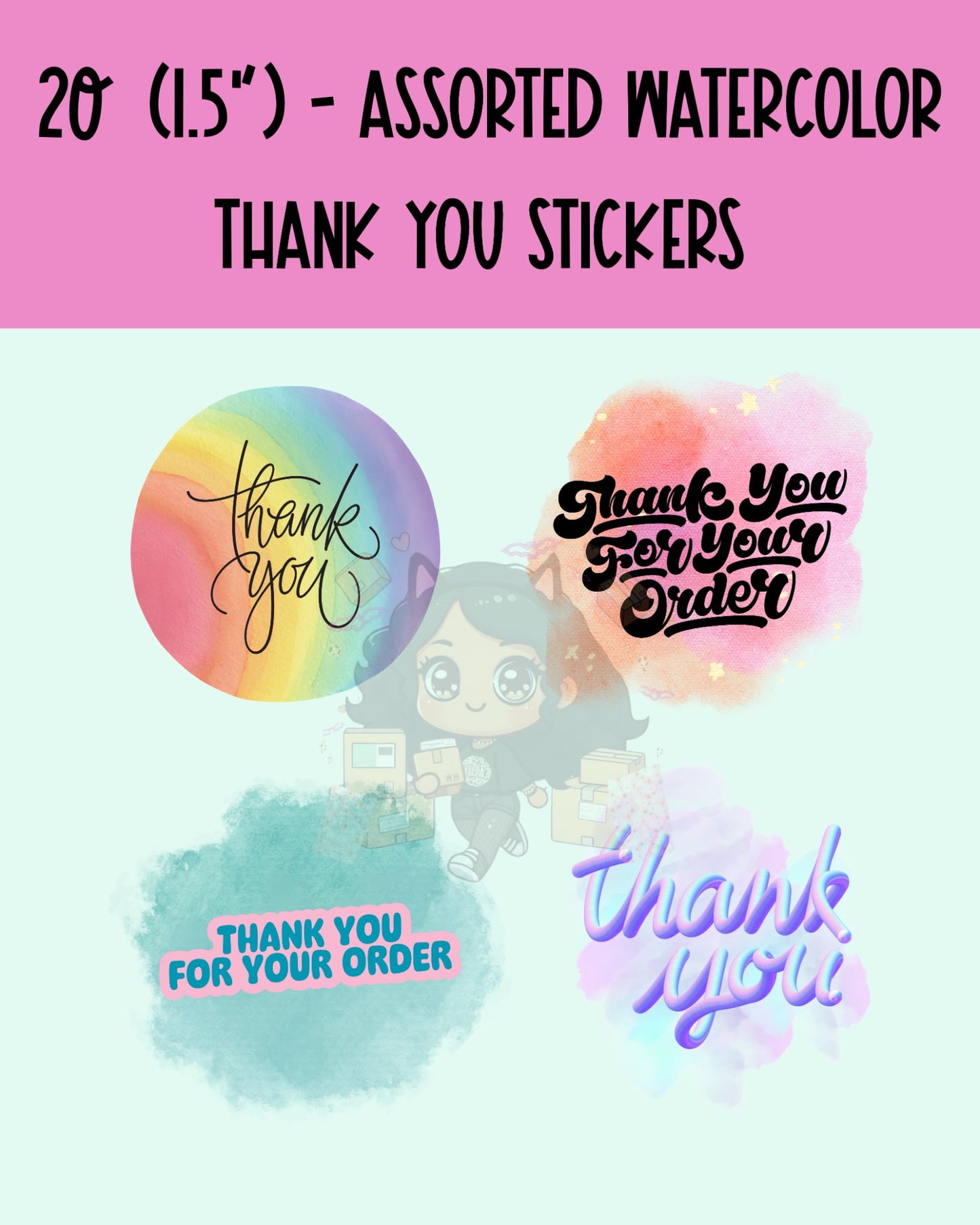 Assorted Watercolor Sticker Sheet