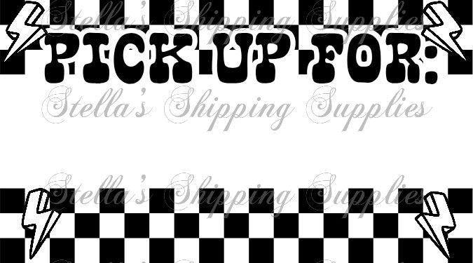 2.25x1.25” Checkered Bolt PU Thermal Stickers