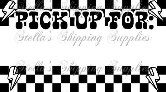 2.25x1.25” Checkered Bolt PU Thermal Stickers