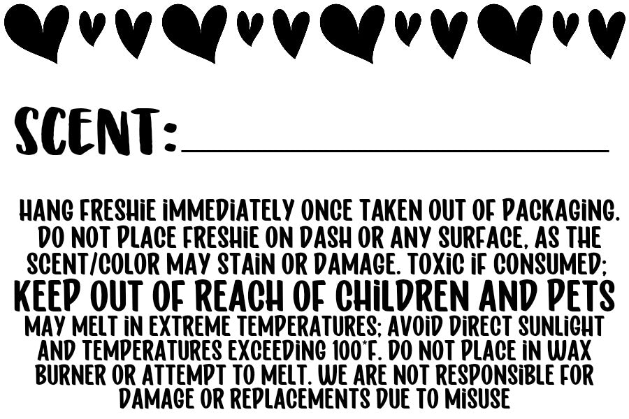 Freshie Scent - Hearts Thermal Stickers