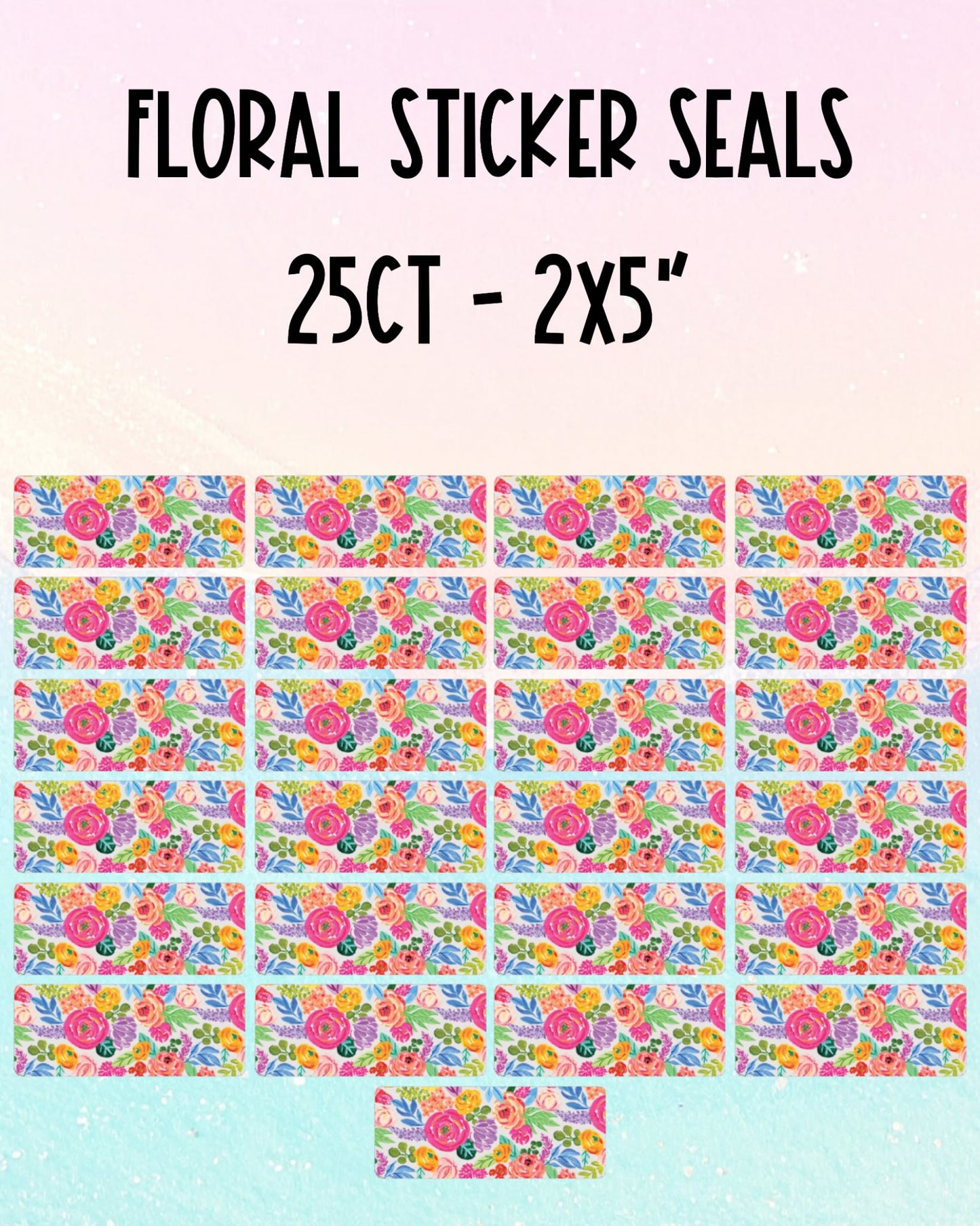 2x5” Floral Sticker Seals