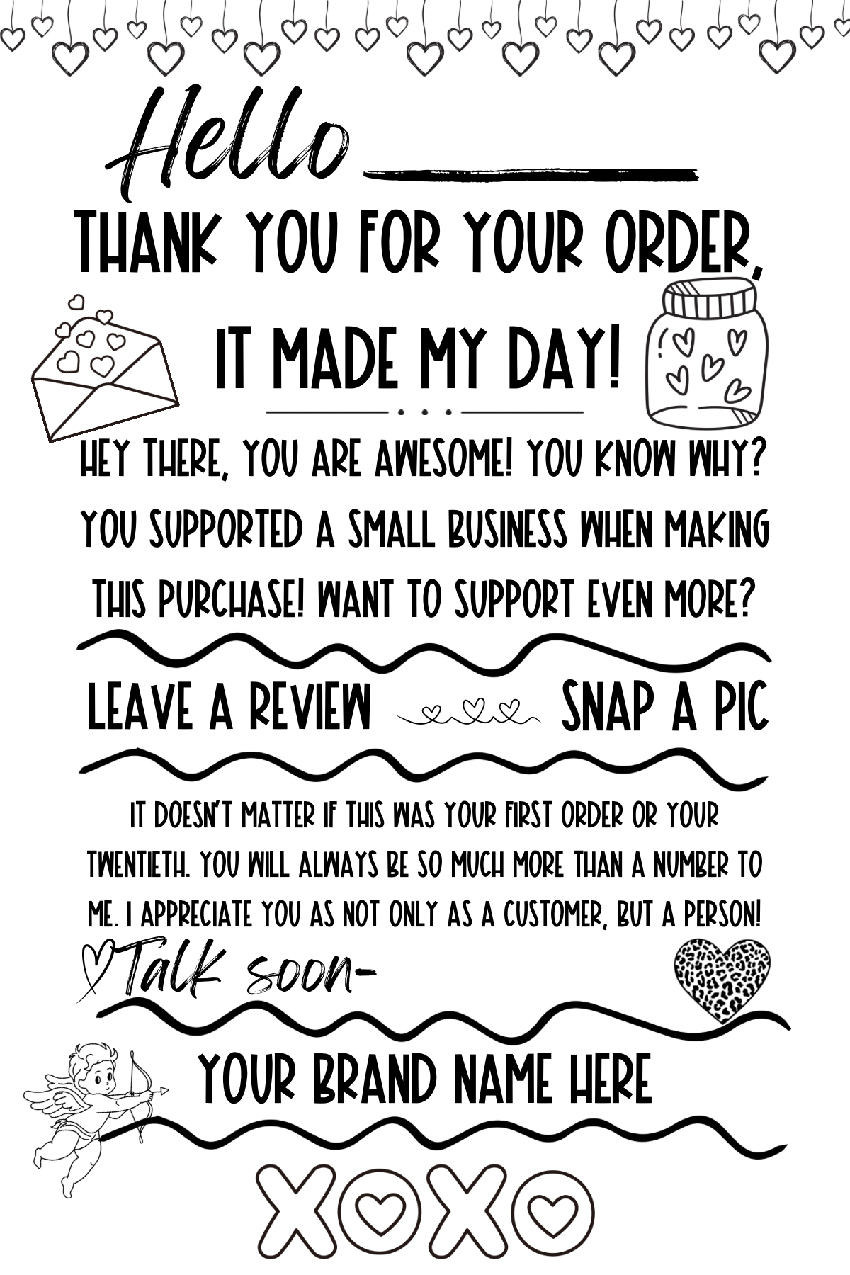 4x6 Custom Valentine Snap A Pic Thermal Sticker - LEAVE BRAND NAME IN NOTES AT CHECKOUT