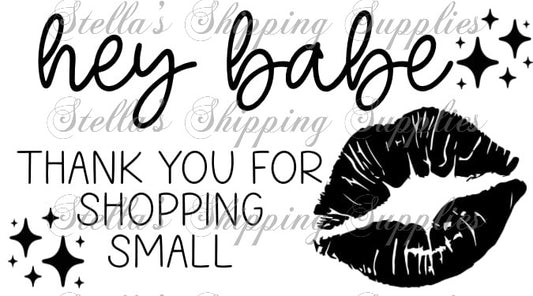 2.25x1.25” Hey Babe Thermal Stickers