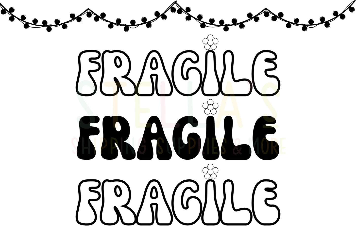4x6 Retro Fragile Thermal Sticker