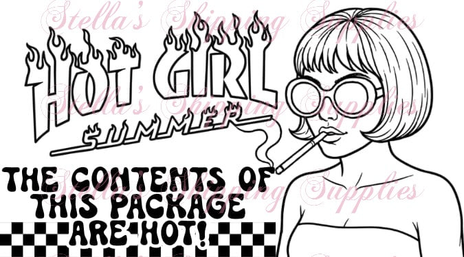 2.25x1.25” Hot Girl Summer Thermal Stickers