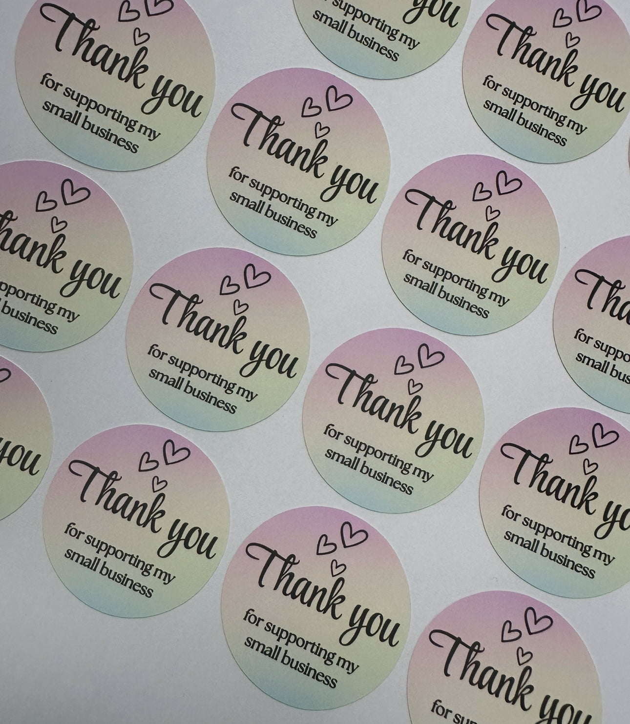 Ombré Thank You Stickers