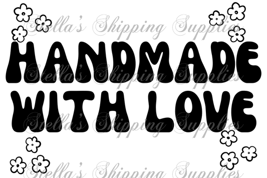 2.25x1.25” Handmade With Love Thermal Stickers