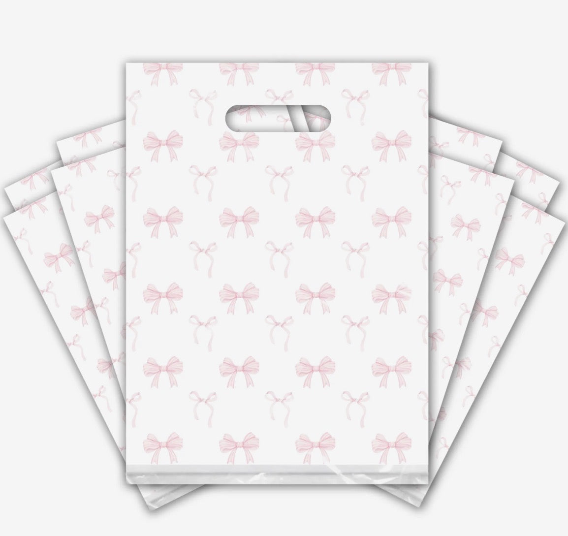9x12 Pink Bow Merch Bags