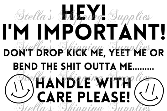 2.25x1.25” Handle With Care Thermal Stickers