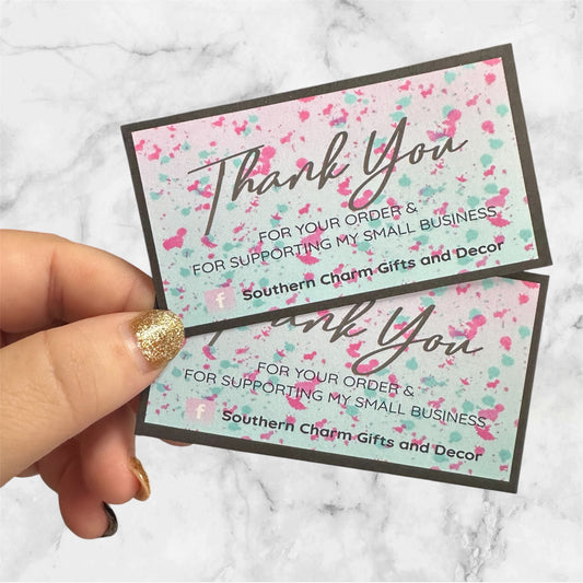 Customized Splatter Thank You Cards