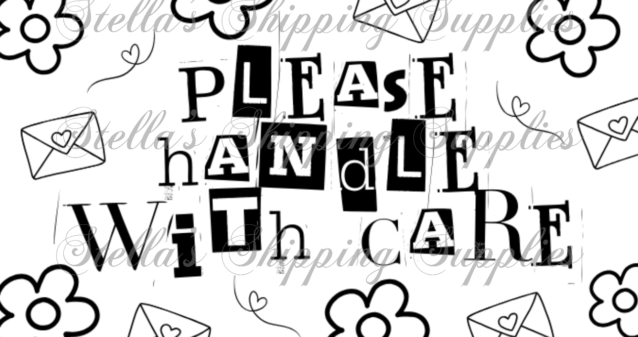 2.25x1.25” Handle With Care - Stamped Thermal Stickers