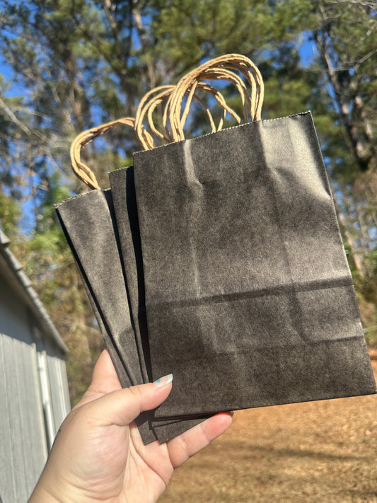 6x8.5x3.25 Black Kraft Bags
