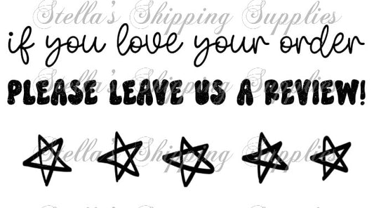 2.25x1.25” Leave Us A Review Thermal Stickers