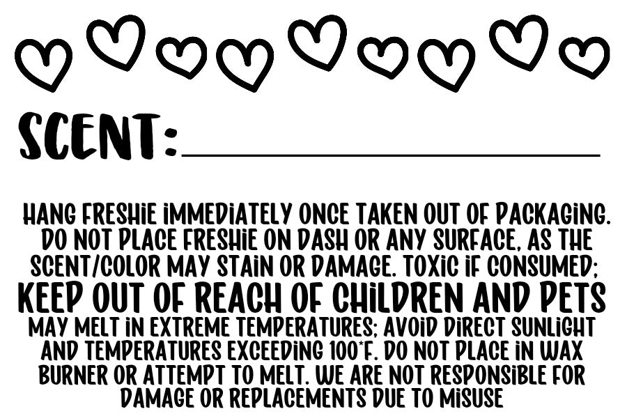 Freshie Scent - Hollow Hearts Thermal Stickers