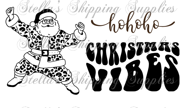 2.25x1.25” Christmas Vibes Thermal Stickers