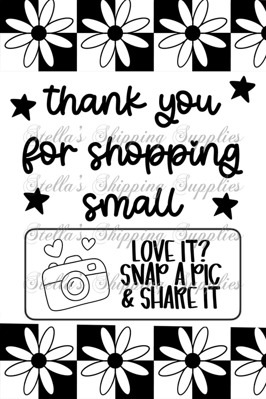 4x6 Snap A Pic - Checkered Daisy Thermal Sticker