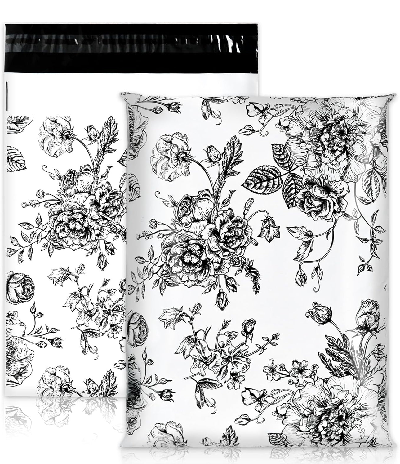 10x13 Black Vintage Floral