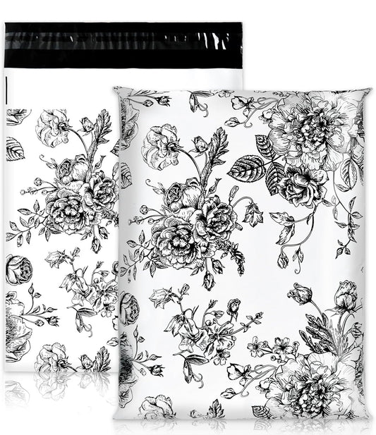 10x13 Black Vintage Floral