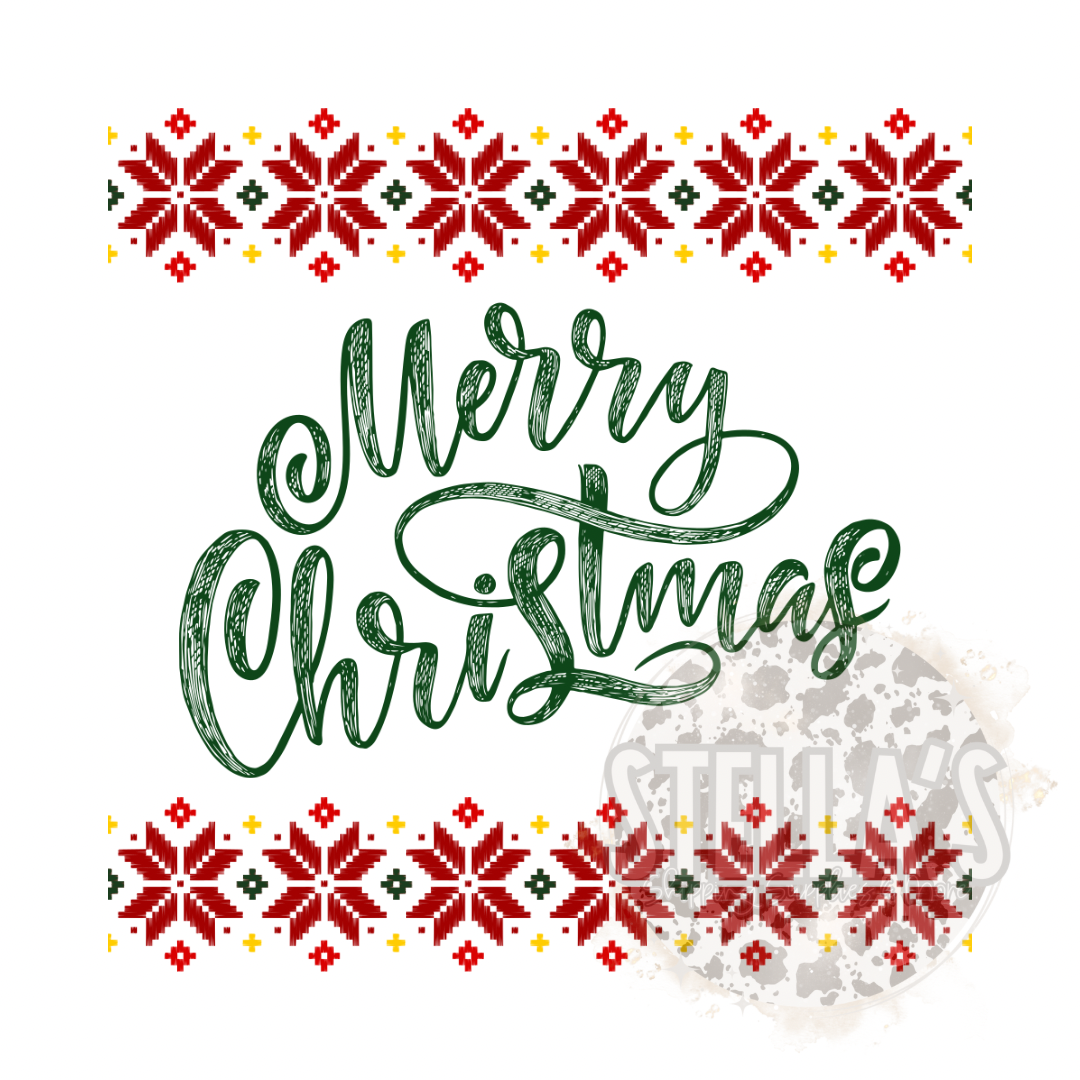 Merry Christmas Stitched Stickers