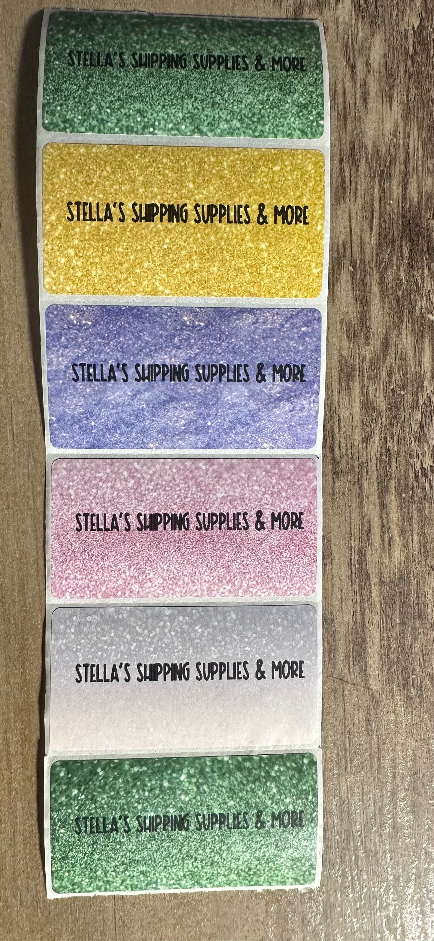 Faux Glitter 2.25x1.25” Thermal Stickers