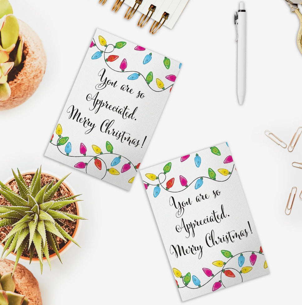 4x6 Christmas Lights TY Cards