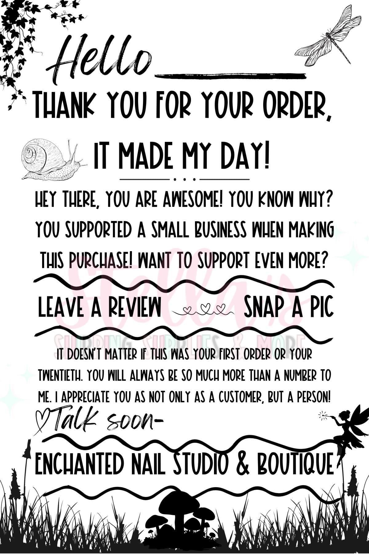 4x6 Custom Cottage Core Snap A Pic Thermal Sticker - LEAVE BRAND NAME IN NOTES AT CHECKOUT