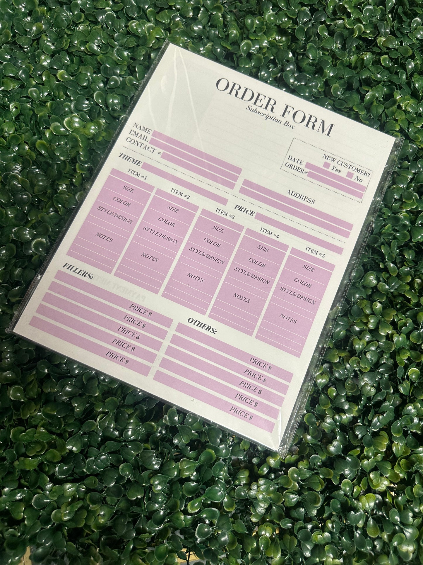 Order Forms For Sun Boxes