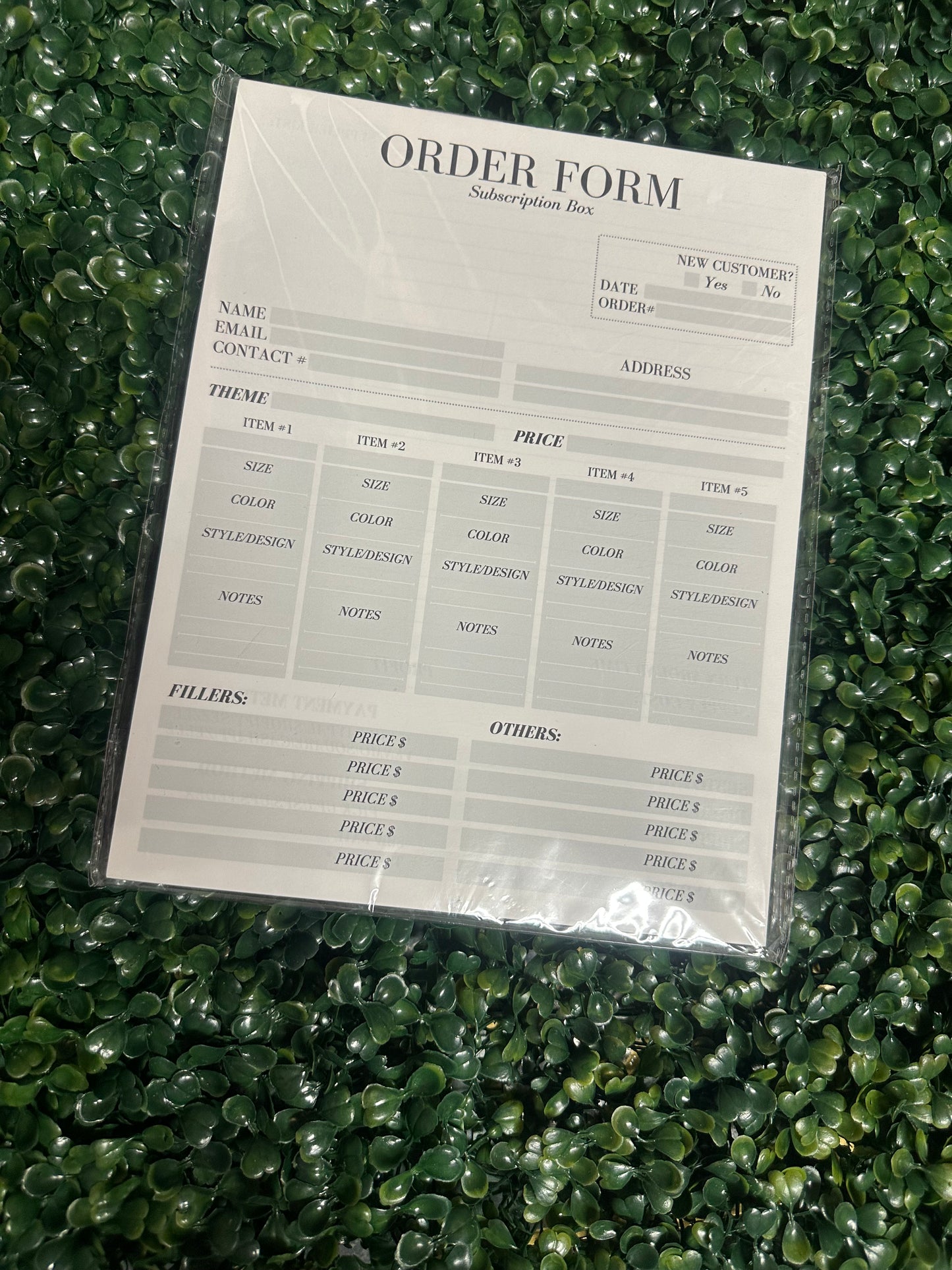 Order Forms For Sun Boxes