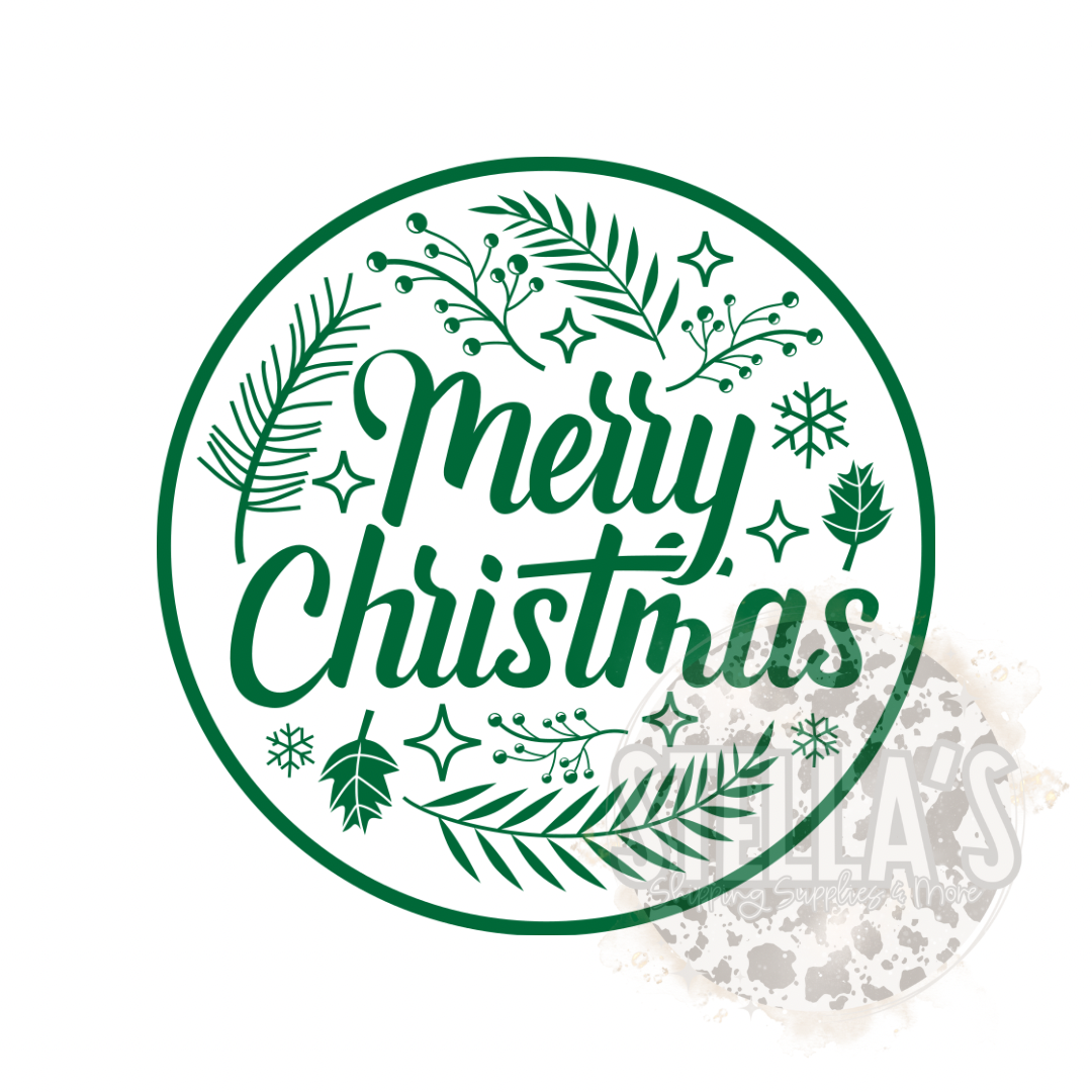 Green Merry Christmas Stickers