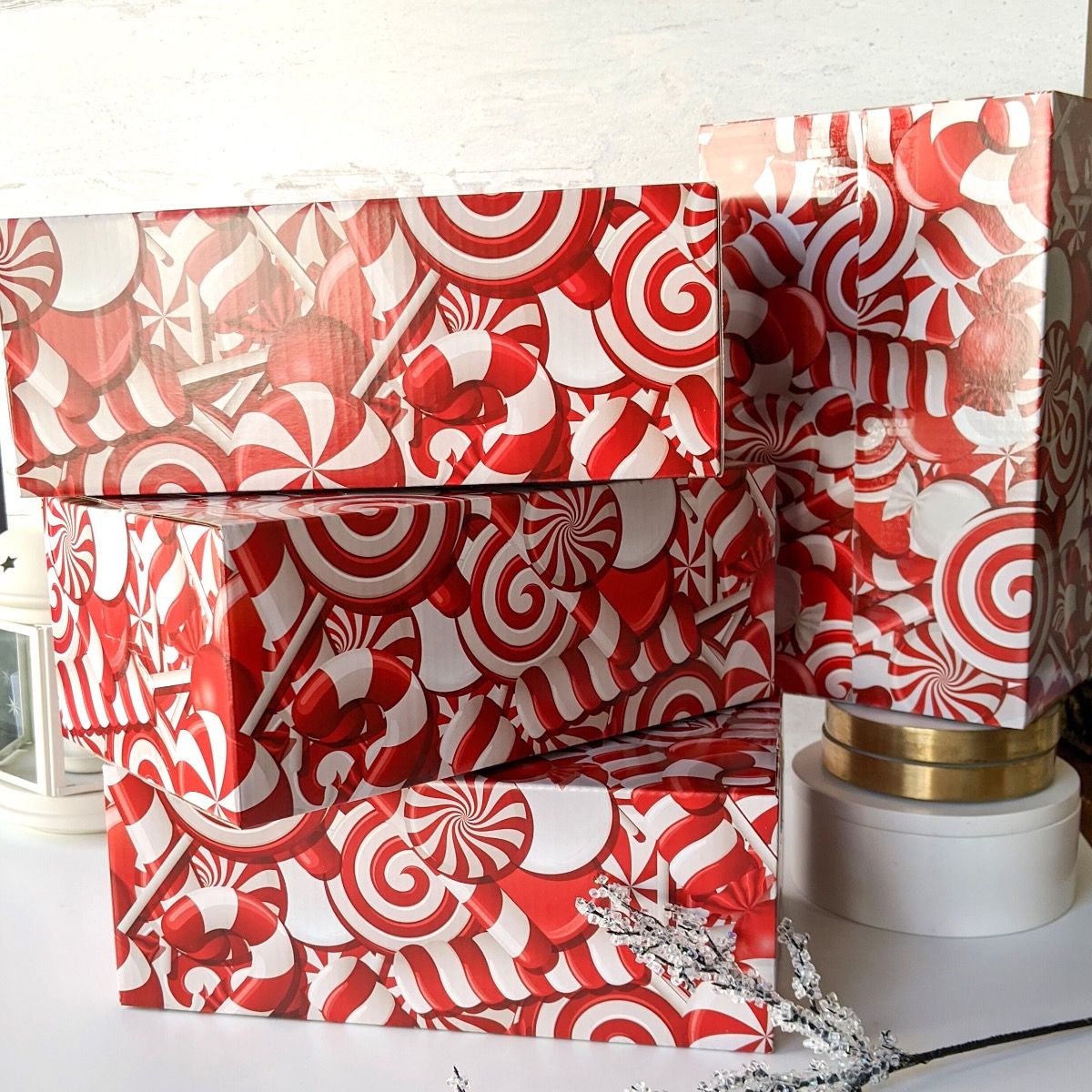 10x6x4 Candy Cane Box