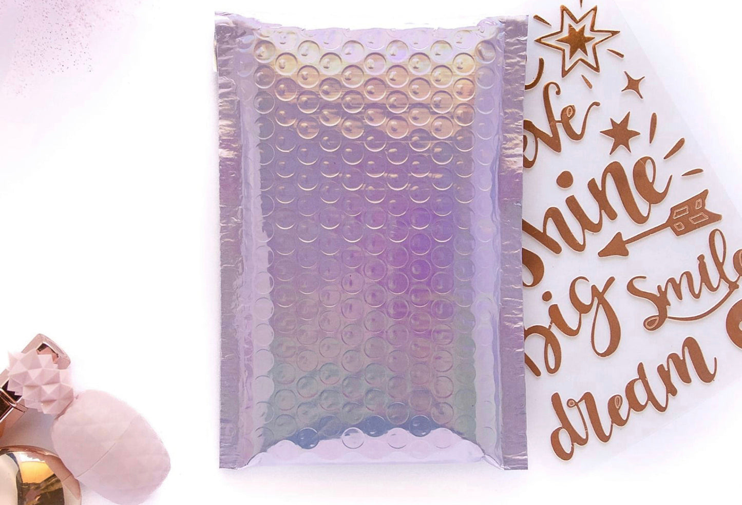 4.25” Holographic Lavender Bubble Mailer