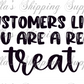 2.25x1.25” Customers Are A Treat Thermal Stickers