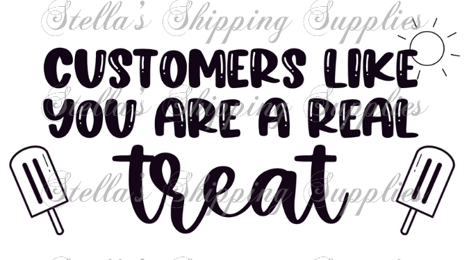 2.25x1.25” Customers Are A Treat Thermal Stickers