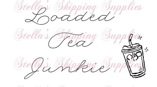 2.25x1.25” Loaded Tea Junkie Thermal Stickers