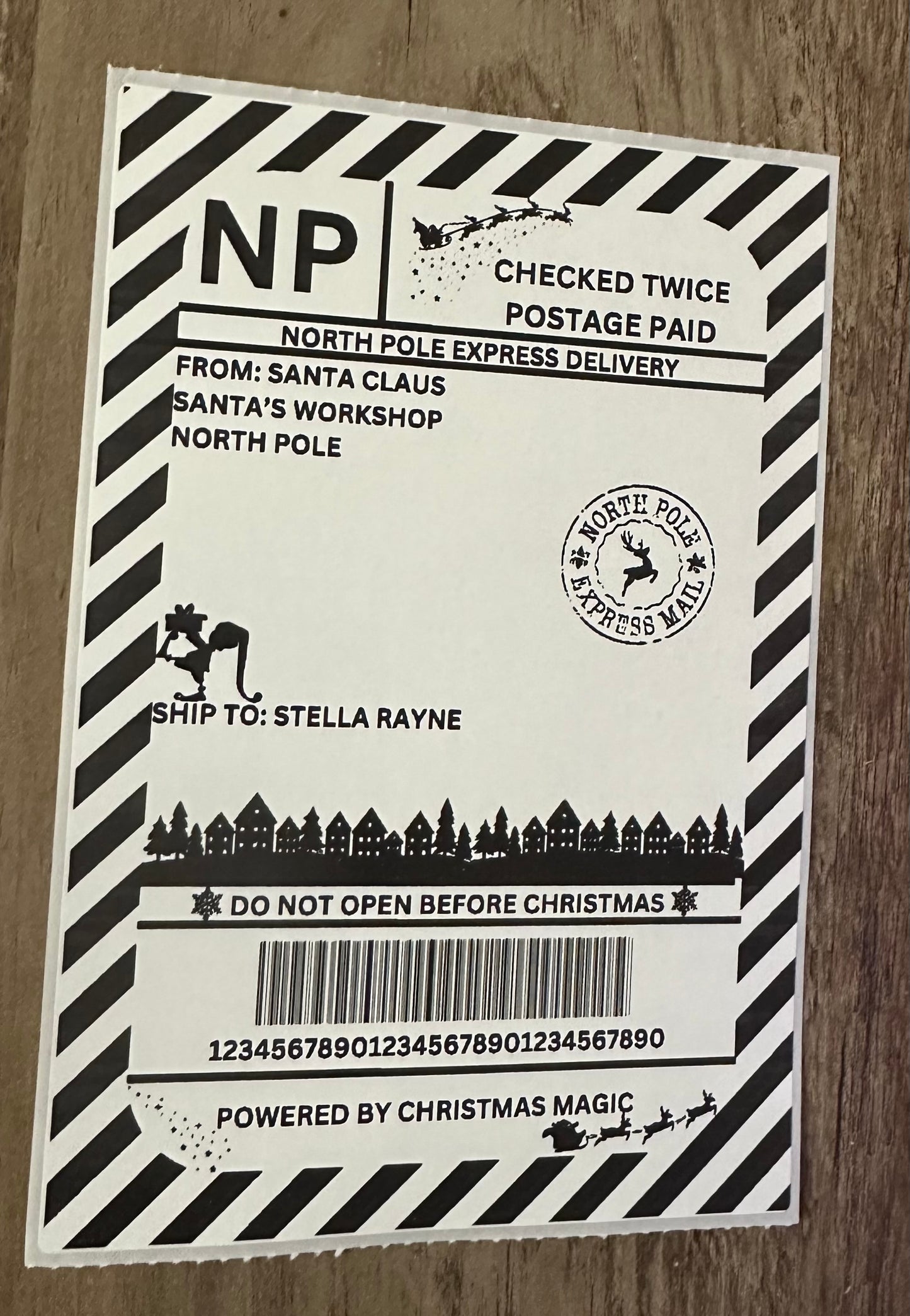 4x6 Custom Christmas Present Label Thermal Sticker - LEAVE NAME IN NOTES AT CHECKOUT