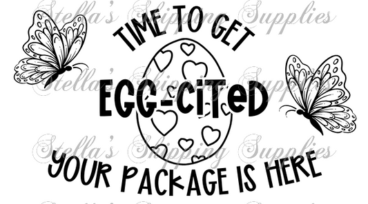 2.25x1.25” Egg-Cited Thermal Stickers