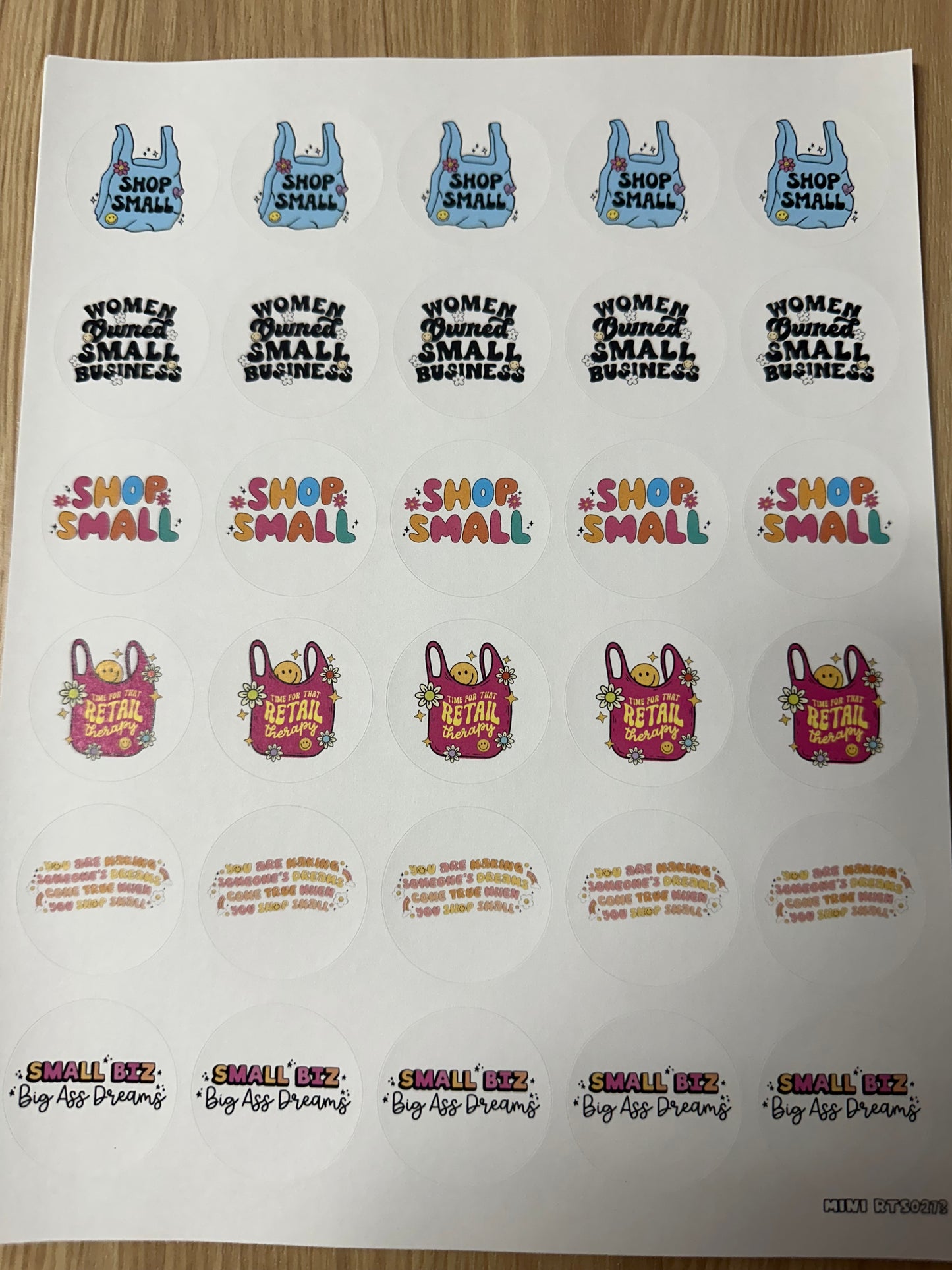 Assorted Shop Small Sticker Sheet