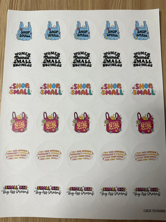 Assorted Shop Small Sticker Sheet