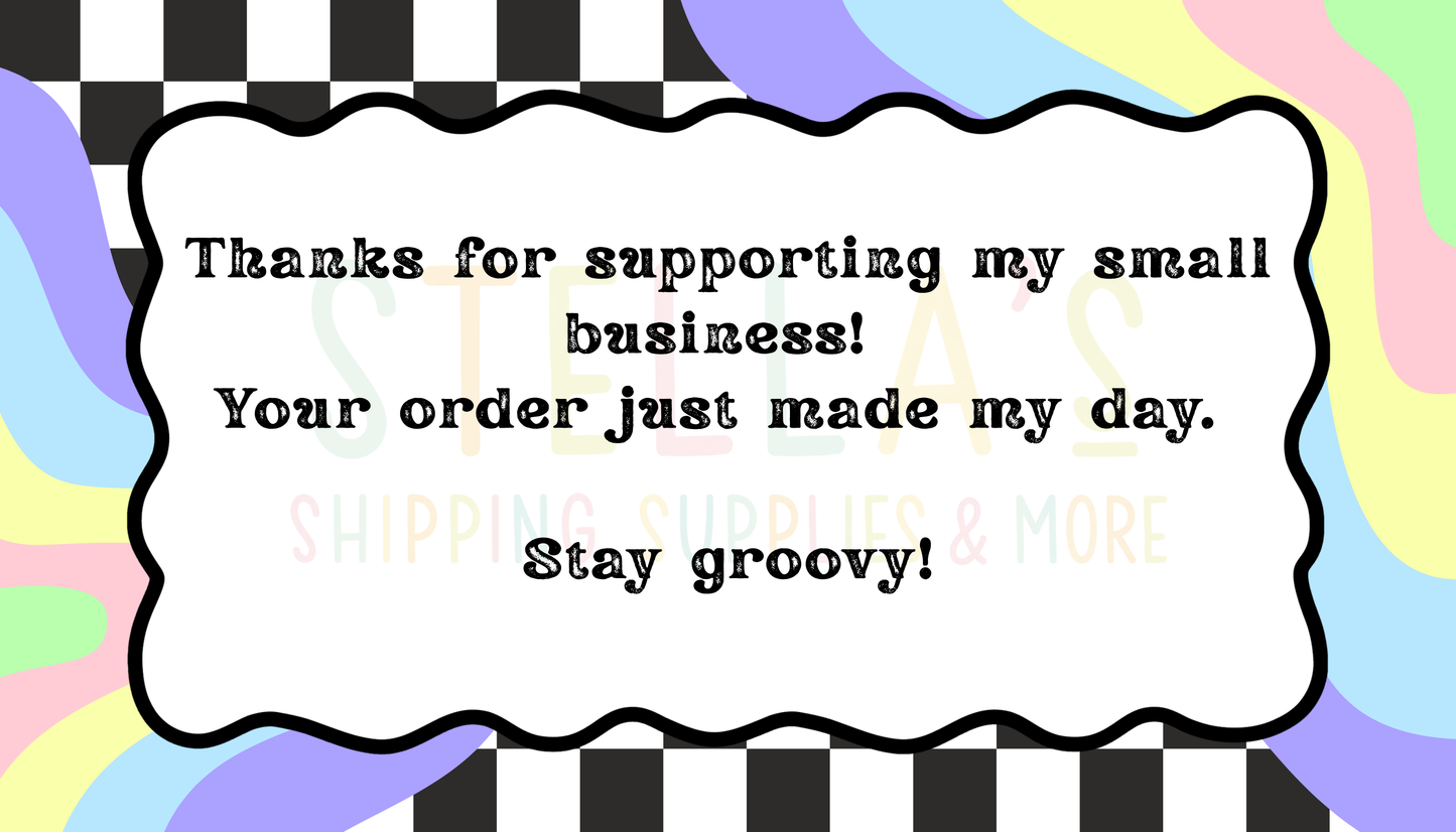 Groovy Checkered Thank You Cards