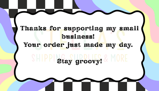 Groovy Checkered Thank You Cards