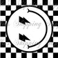 2.25x1.25” Checkered Smile TY Thermal Stickers